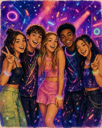 Glow Party Best Friends portrait for a Montreal birthday party