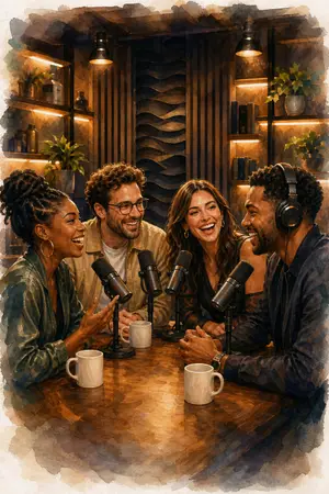 Podcast Studio Group portrait for a Montreal corporate event
